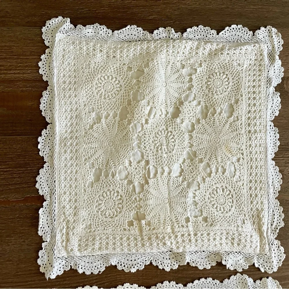 Crochet Lace Throw Pillows 17/18 Inches